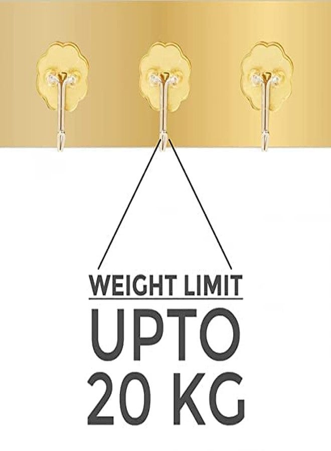 فوريس 23 Force24 - خطافات جدارية ذاتية اللصق لتنظيم أدوات المطبخ، خطافات جدارية بدون حفر للمنزل والمطبخ والحمام وغرفة النوم، للمفاتيح والحقائب والمناشف - 6 خطافات من الفولاذ المقاوم للصدأ مع شريط بلاستيكي (عبوة ذهبية من قطعة واحدة) - Image 5